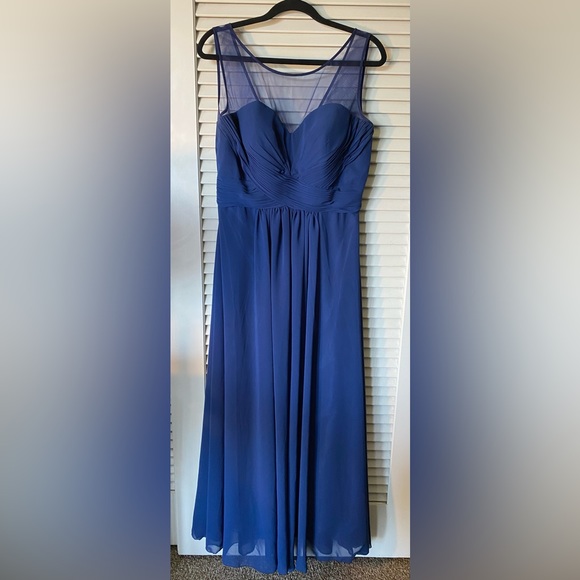 May Queen Dresses Dark Blue Bridesmaid Maxi Formal Dress Size 2